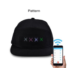 Load image into Gallery viewer, LED Bluetooth Mobile Phone APP Controlled Baseball Hat Scroll Message Display Board Hip Hop Street Snapback Cap Unisex
