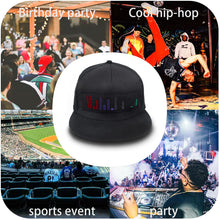 Load image into Gallery viewer, LED Bluetooth Mobile Phone APP Controlled Baseball Hat Scroll Message Display Board Hip Hop Street Snapback Cap Unisex
