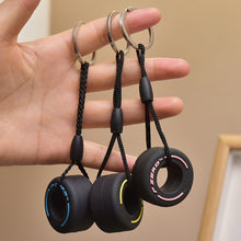 Load image into Gallery viewer, Simulation Tire Keychain Small PVC Soft Rubber Wheel Model Key Ring Car Refitting Pendant Creative Keychain Car Decoration
