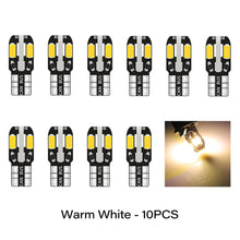 Load image into Gallery viewer, 10pcs W5W T10 Led Canbus Car Interior Bulb Canbus 5730 8SMD For Car Lamps Dome Light Auto Wedge Side License Plate Led Lamp
