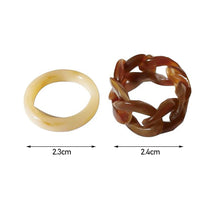 Load image into Gallery viewer, 2pcs/set Trendy Acrylic Resin Ring Fashion Creative Simple Retro Personality Chain Ring Women Female Jewelry Gifts
