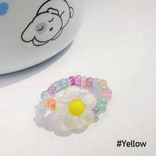 Load image into Gallery viewer, Fashion Resin Frosted Yellow Flower Butterfly Index Finger Ring Rice Beads Colorful Handmade Beaded Ring Women Jewelry Gifts
