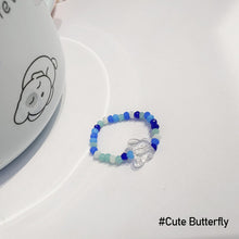 Load image into Gallery viewer, Fashion Resin Summer Flower Butterfly Index Finger Ring Rice Beads Colorful Handmade Beaded Ring Women Jewelry Gifts
