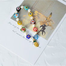 Load image into Gallery viewer, Fashion Summer Candy Color Glass Flower Rainbow Stitching Bracelet Freshwater Pearl Stretch Bracelet Women Jewelry Accessories
