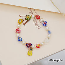 Load image into Gallery viewer, Fashion Summer Candy Color Glass Flower Rainbow Stitching Bracelet Freshwater Pearl Stretch Bracelet Women Jewelry Accessories
