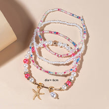 Load image into Gallery viewer, Crystal Clear Rice Beads Bracelet Imitation Pearl Starfish Multilayer Flower Summer Bohemia Women Jewelry Accessories
