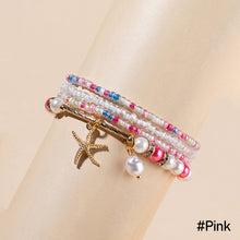 Load image into Gallery viewer, Crystal Clear Rice Beads Bracelet Imitation Pearl Starfish Multilayer Flower Summer Bohemia Women Jewelry Accessories
