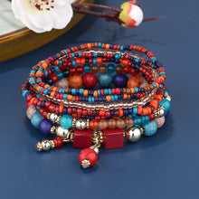 Load image into Gallery viewer, Fashion Boho Multilayer Bracelet Bohemia Style Summer Rice Beads Wristband Creative Turquoise Beaded Women Bracelet Jewelry
