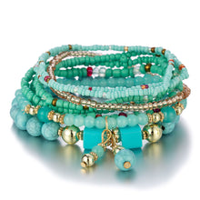 Load image into Gallery viewer, Fashion Boho Multilayer Bracelet Bohemia Style Summer Rice Beads Wristband Creative Turquoise Beaded Women Bracelet Jewelry
