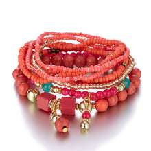 Load image into Gallery viewer, Fashion Boho Multilayer Bracelet Bohemia Style Summer Rice Beads Wristband Creative Turquoise Beaded Women Bracelet Jewelry

