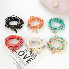 Load image into Gallery viewer, Fashion Boho Multilayer Bracelet Bohemia Style Summer Rice Beads Wristband Creative Turquoise Beaded Women Bracelet Jewelry
