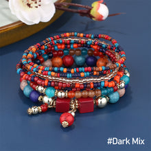 Load image into Gallery viewer, Fashion Boho Multilayer Bracelet Bohemia Style Summer Rice Beads Wristband Creative Turquoise Beaded Women Bracelet Jewelry
