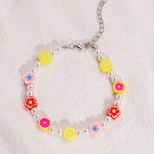 Load image into Gallery viewer, Simple Fashion Imitation Pearl Soft Pottery Bracelet Colorful Flower Bracelet Bohemian Lemon Avocado Hand Beaded Women Jewelry
