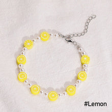 Load image into Gallery viewer, Simple Fashion Imitation Pearl Soft Pottery Bracelet Colorful Flower Bracelet Bohemian Lemon Avocado Hand Beaded Women Jewelry
