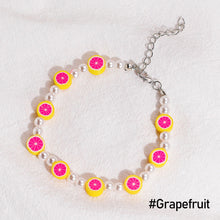 Load image into Gallery viewer, Simple Fashion Imitation Pearl Soft Pottery Bracelet Colorful Flower Bracelet Bohemian Lemon Avocado Hand Beaded Women Jewelry
