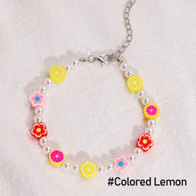 Load image into Gallery viewer, Simple Fashion Imitation Pearl Soft Pottery Bracelet Colorful Flower Bracelet Bohemian Lemon Avocado Hand Beaded Women Jewelry

