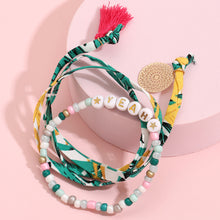 Load image into Gallery viewer, Simple Fashion Personalized Beaded Bracelet Mixed Beads Colorful Printing Rice Beads Bohemian Fabric Bracelet Women Jewelry
