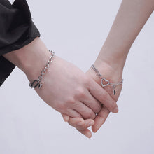 Load image into Gallery viewer, Fashion Stainless Steel Couple Bracelets Magnetism Romantic Heart Charm Creative Chain Bracelets Jewelry Gift For Women Men
