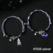 Load image into Gallery viewer, 1pc/2pcs Fashion Astronaut Star Magnetic Buckle Bracelets Knitted Rope Romantic Creative Bracelets Jewelry Gift for Women Men
