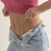 Load image into Gallery viewer, Vintage Summer Sexy Double Layer Waist Chain Thin Link Female Body Chain Waist Chain Belt Streetwear Women Fashion Body Jewelry
