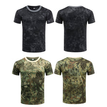 Load image into Gallery viewer, Tactical Camouflage Shirt Short Sleeve Men's Quick Dry Combat T-Shirt Military Army T Shirt Camo Outdoor Hunting Hiking Shirts

