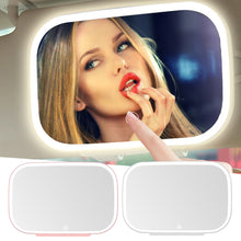Load image into Gallery viewer, Car Sun Visor LED Makeup Mirror Touch Switch Fill Adjustable Light Rechargable USB Makeup Mirror Sun Visor Interior Mirror
