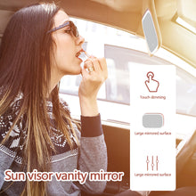 Load image into Gallery viewer, Car Sun Visor LED Makeup Mirror Touch Switch Fill Adjustable Light Rechargable USB Makeup Mirror Sun Visor Interior Mirror

