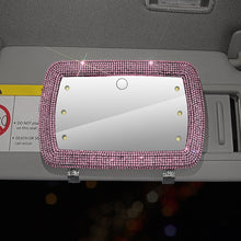 Load image into Gallery viewer, Car Sun Visor Makeup Mirror with LED Light Fill Light Beauty Mirror Car Decor With Bling Assessoires for Girls
