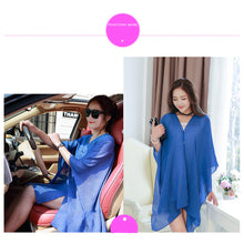 Load image into Gallery viewer, Summer Multifunctional Chiffon Shirt All-match Sun Protection Clothing Perspective Sunscreen Shawl Scarf for Women
