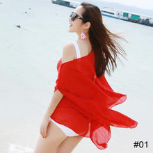 Load image into Gallery viewer, Summer Multifunctional Chiffon Shirt All-match Sun Protection Clothing Perspective Sunscreen Shawl Scarf for Women
