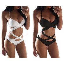 Load image into Gallery viewer, Women Sexy Solid Color Split Swimsuit Bikini Swimsuit Backless Tight Swimsuit Female Bikini Pants Swimsuit Suits
