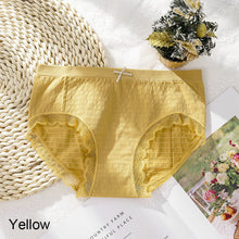 Load image into Gallery viewer, Women Bowknot Panties Graphene Breathable Lace Trim Panties Mid Waist Briefs Comfortable Underpants
