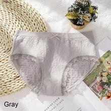 Load image into Gallery viewer, Women Bowknot Panties Graphene Breathable Lace Trim Panties Mid Waist Briefs Comfortable Underpants
