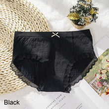 Load image into Gallery viewer, Women Bowknot Panties Graphene Breathable Lace Trim Panties Mid Waist Briefs Comfortable Underpants
