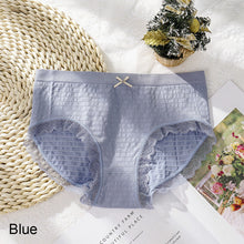 Load image into Gallery viewer, Women Bowknot Panties Graphene Breathable Lace Trim Panties Mid Waist Briefs Comfortable Underpants

