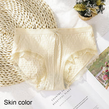 Load image into Gallery viewer, Women Bowknot Panties Graphene Breathable Lace Trim Panties Mid Waist Briefs Comfortable Underpants
