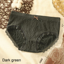 Load image into Gallery viewer, Women Bowknot Panties Graphene Breathable Lace Trim Panties Mid Waist Briefs Comfortable Underpants
