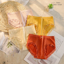 Load image into Gallery viewer, Women Bowknot Panties Graphene Breathable Lace Trim Panties Mid Waist Briefs Comfortable Underpants
