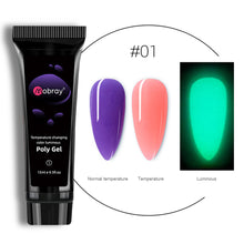 Load image into Gallery viewer, 15ml Nail Art Crystal Extension Glue Poly Gel Noctilucent Temperature Change Extension Glue Manicure Tools Nail Accessories
