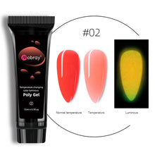Load image into Gallery viewer, 15ml Nail Art Crystal Extension Glue Poly Gel Noctilucent Temperature Change Extension Glue Manicure Tools Nail Accessories
