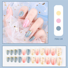 Load image into Gallery viewer, 24pcs/set Multicolor Nail Pieces Nail Patches Detachable Reusable Fake Nails Patches Manicure Art Accessories
