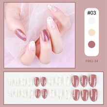 Load image into Gallery viewer, 24pcs/set Multicolor Nail Pieces Nail Patches Detachable Reusable Fake Nails Patches Manicure Art Accessories
