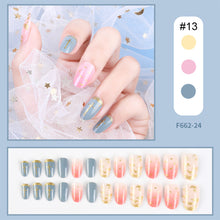 Load image into Gallery viewer, 24pcs/set Multicolor Nail Pieces Nail Patches Detachable Reusable Fake Nails Patches Manicure Art Accessories
