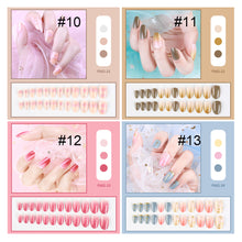 Load image into Gallery viewer, 24pcs/set Multicolor Nail Pieces Nail Patches Detachable Reusable Fake Nails Patches Manicure Art Accessories
