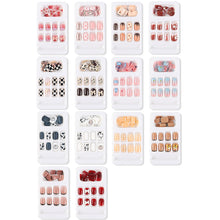 Load image into Gallery viewer, 24pcs/set Multicolor Nail Pieces Fake Nail Patches Detachable Reusable Nails Extensions Nail Art Accessories
