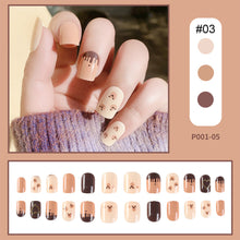 Load image into Gallery viewer, 24pcs/set Multicolor Nail Pieces Fake Nail Patches Detachable Reusable Nails Extensions Nail Art Accessories
