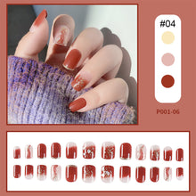 Load image into Gallery viewer, 24pcs/set Multicolor Nail Pieces Fake Nail Patches Detachable Reusable Nails Extensions Nail Art Accessories
