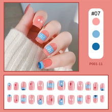 Load image into Gallery viewer, 24pcs/set Multicolor Nail Pieces Fake Nail Patches Detachable Reusable Nails Extensions Nail Art Accessories
