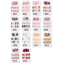Load image into Gallery viewer, 24pcs/set Multicolor Nail Pieces Fake Nail Patches Detachable Reusable Nails Extensions Nail Art Accessories
