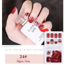 Load image into Gallery viewer, 30pcs/set Multicolor Nail Pieces Nail Patches Detachable Reusable Fake Nails Extensions Manicure Art Accessories
